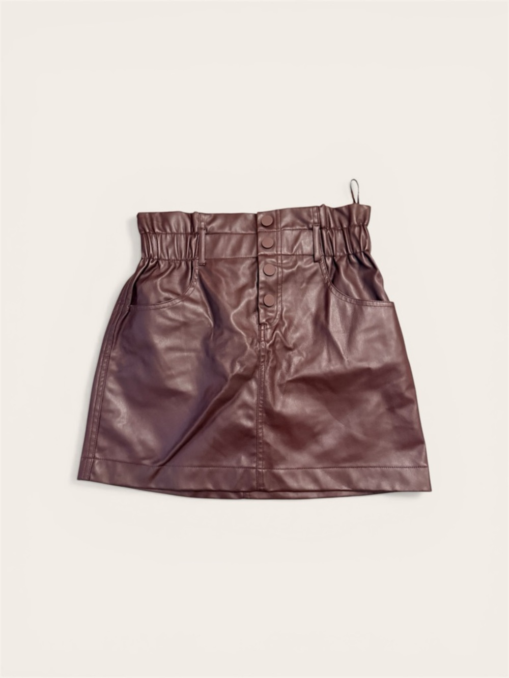 Zara Faux Leather Mini Skirt in Deep Burgundy